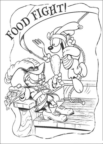 Food Fight  Coloring page