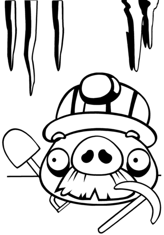 Moustache Pig Coloring page