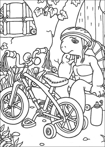 Franklin And His Bicycle  Coloring page