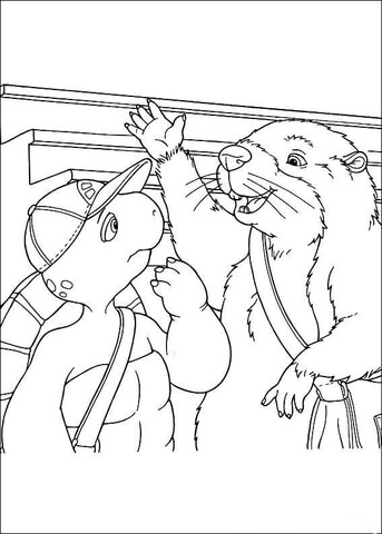 Franklin And His Friend Beaver Coloring page