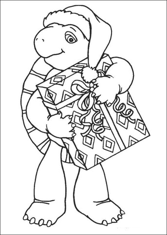 Franklin Has A Gift  Coloring page