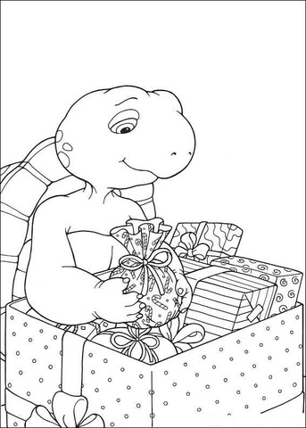 Franklin Has A Lot Of Presents Coloring page