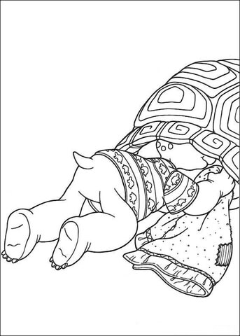 Franklin Is Hiding in the shell Coloring page