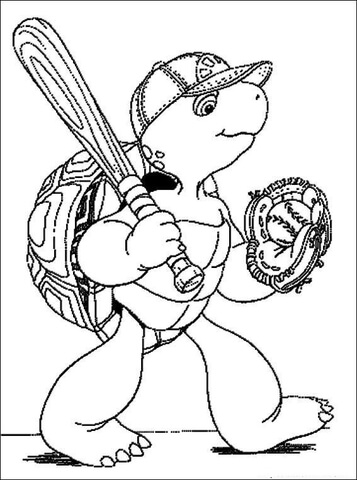 Franklin Is Playing Baseball  Coloring page