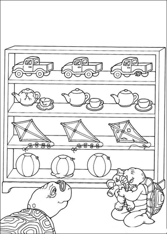 Franklin Loves His Toys  Coloring page