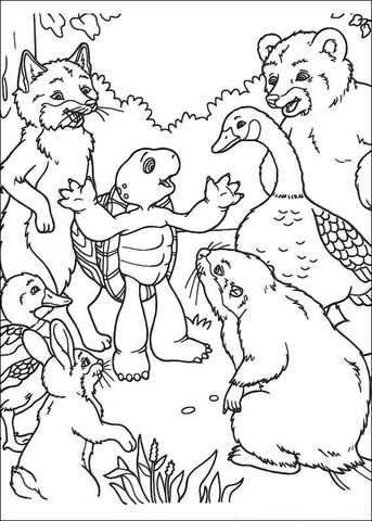 Franklin Tells A Story To His Friends  Coloring page