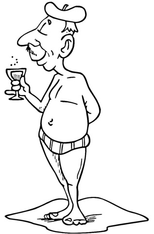 French Grandpa  Coloring page