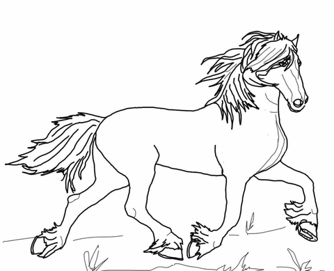 Friesian Horse Coloring page