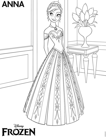 Frozen Anna Coloring page