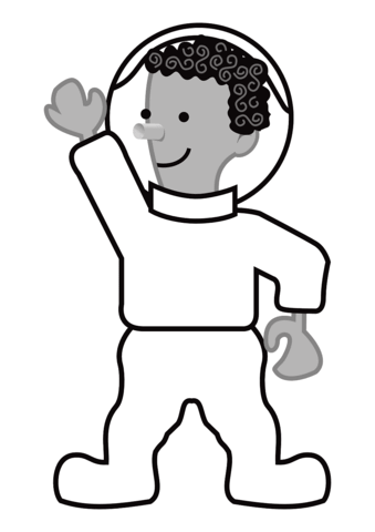 Funny Astronaut Coloring page