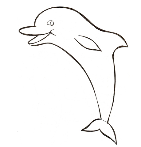 Funny Dolphin Coloring page