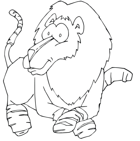 Funny Lion Coloring page