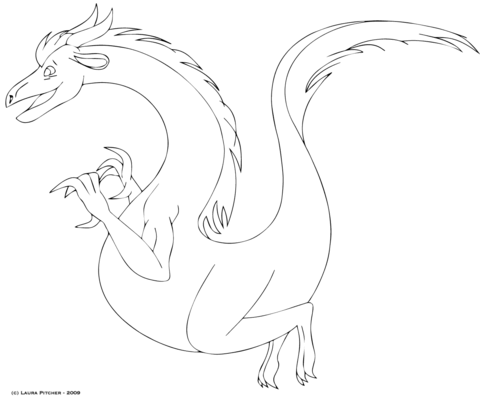 Gentle Dragon Coloring page
