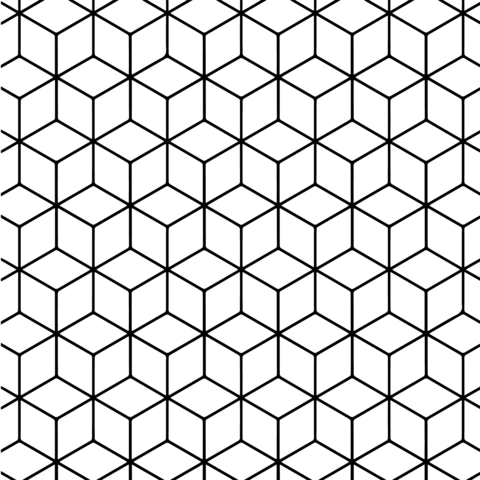 Geometric Tessellation with Rhombus Pattern Coloring page