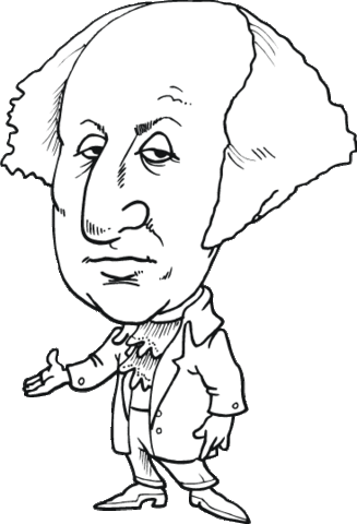 George Washington Caricature Coloring page