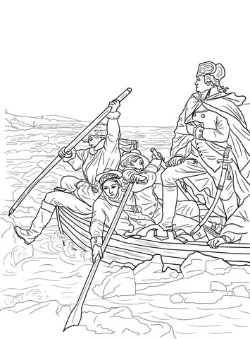 George Washington Crossing the Delaware Coloring page