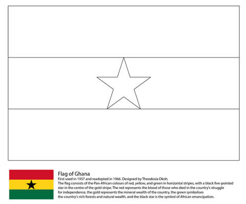 Ghana Flag  Coloring page