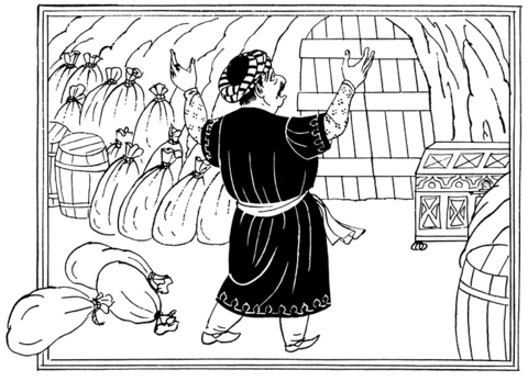 Ali Baba cave Coloring page