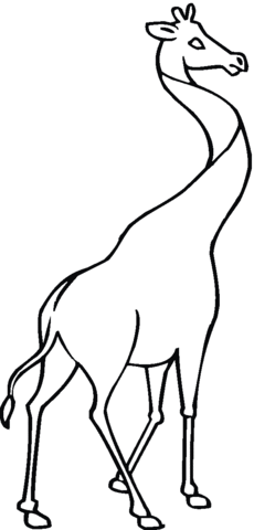 Giraffe without spots Coloring page