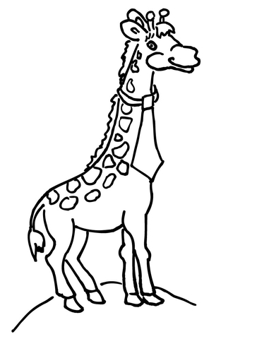 Giraffe with Necktie  Coloring page