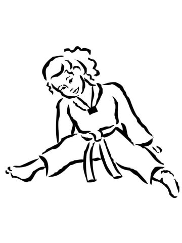 Girl in Judogi Coloring page