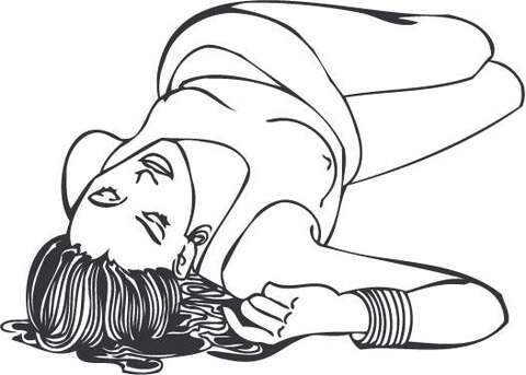 Girl Laying down Coloring page