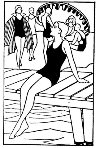 Girl On The Pier  Coloring page