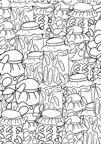 Glass Jars Pattern Coloring page