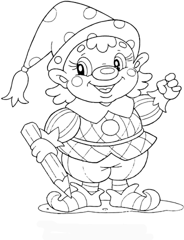 Gnome at school Coloring page