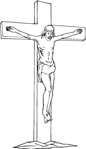 Jesus Christ on the cross Coloring page