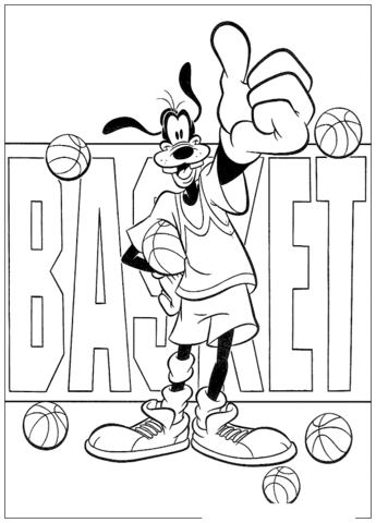 Goofy Loves Basketball  Coloring page