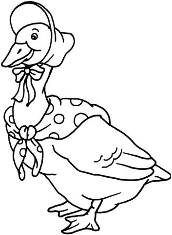 Goose With Clothes Coloring page