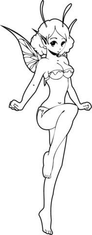 Gracious Elf Girl Coloring page