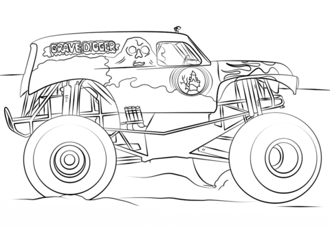 Grave Digger Monster Truck Coloring page