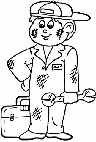 A mechanic  Coloring page