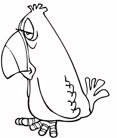 Grumpy Parrot Coloring page