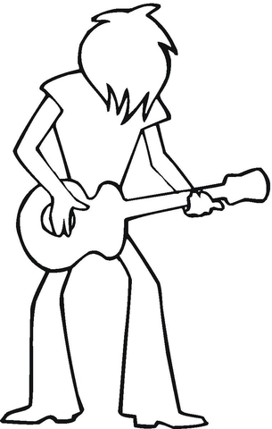 Rock Guitarist  Coloring page