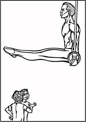 Gymnast on the Rings  Coloring page