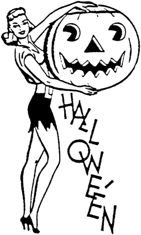 Lady with Jack-o-lantern Coloring page