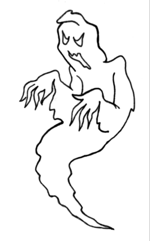 Scary Hallowen ghost Coloring page