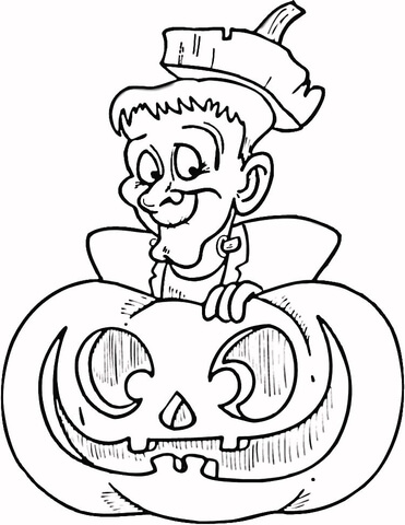 Halloween Frankenstein Coloring page