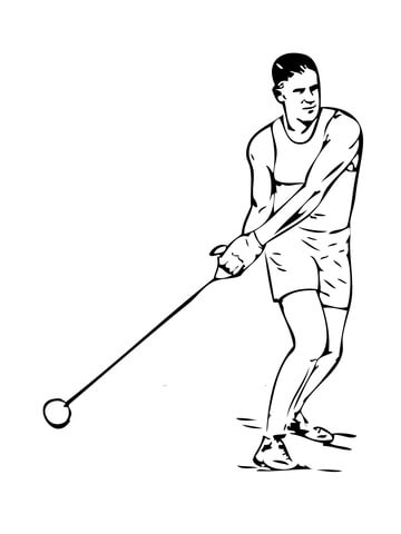 Hammer Throw Coloring page