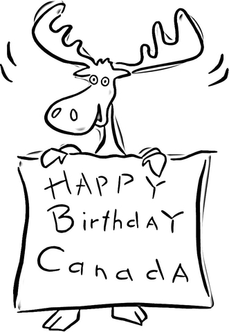 Happy Birthday Canada  Coloring page