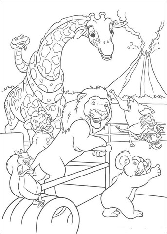 Happy animals Coloring page