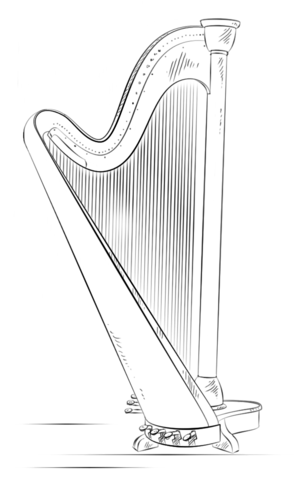 Harp Coloring page