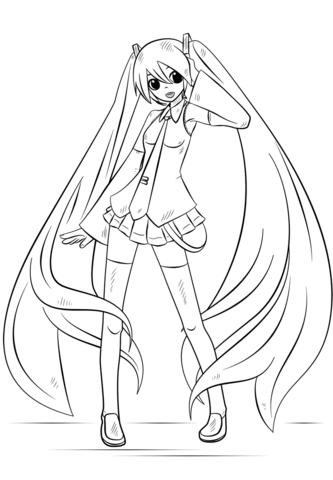 Hatsune Miku Coloring page