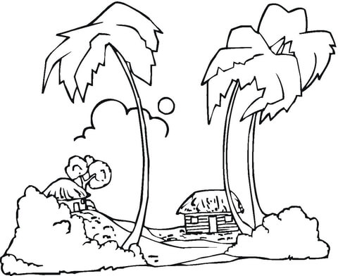 Hawaii Beaches  Coloring page