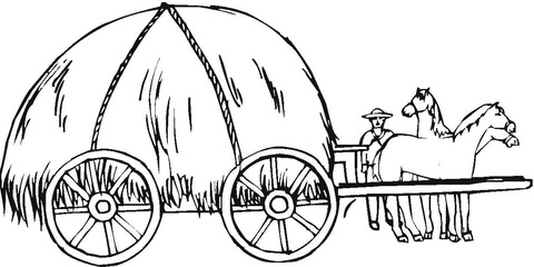 Hay Wagon Coloring page