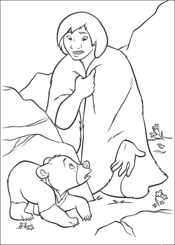 Little bear and Inuit Coloring page