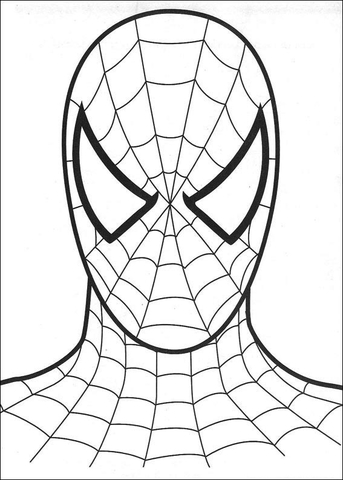 The Head Of Spider-man Coloring page